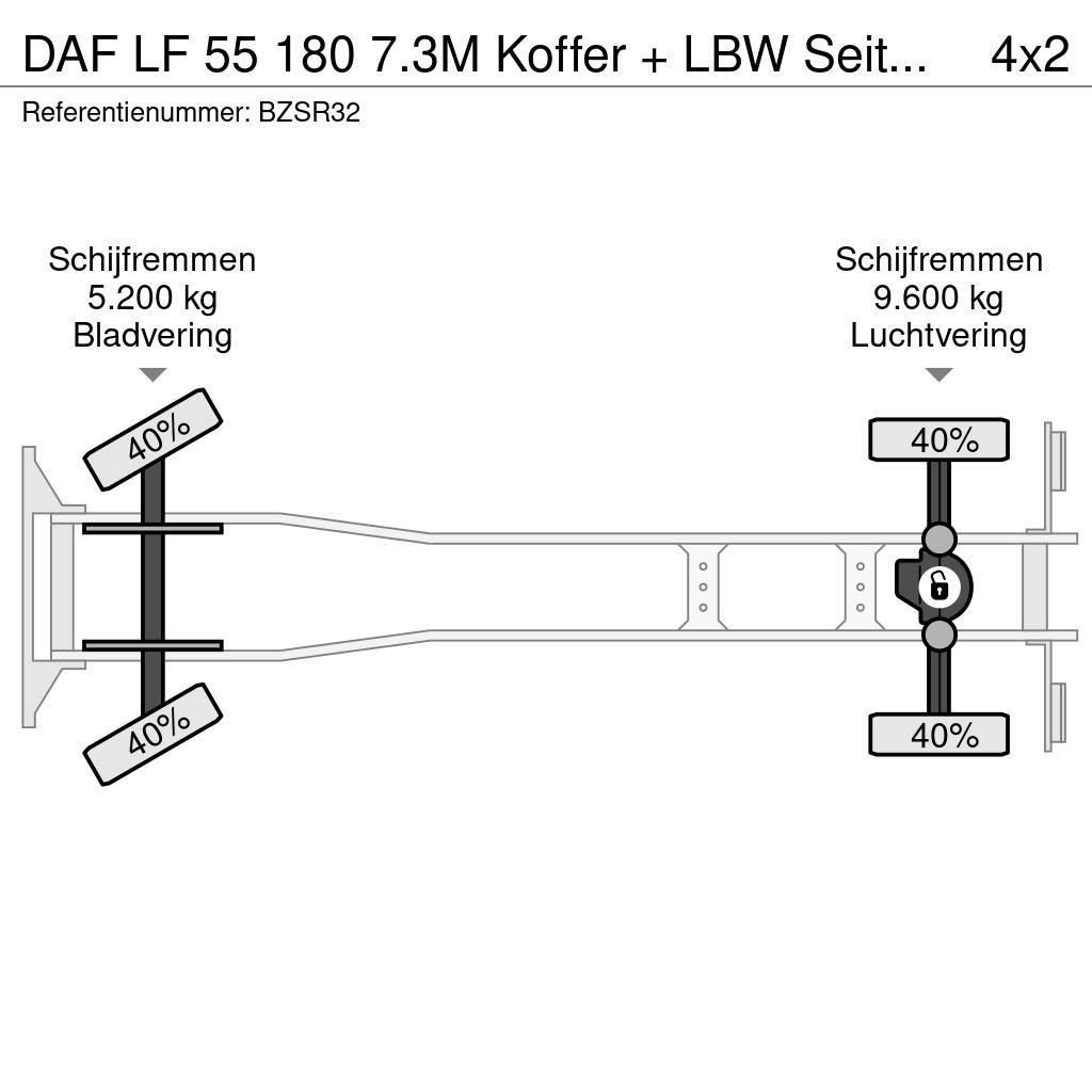 DAF LF 55 180 7.3M Koffer + LBW Seitentür APK 02-2024 Skriňová nadstavba