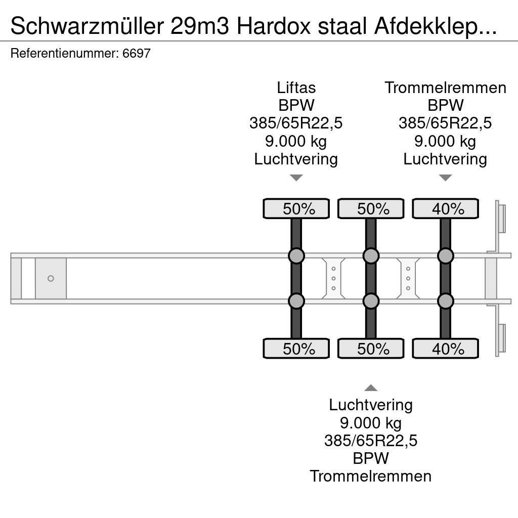 Schwarzmüller 29m3 Hardox staal Afdekkleppen Liftas Sklápacie návesy