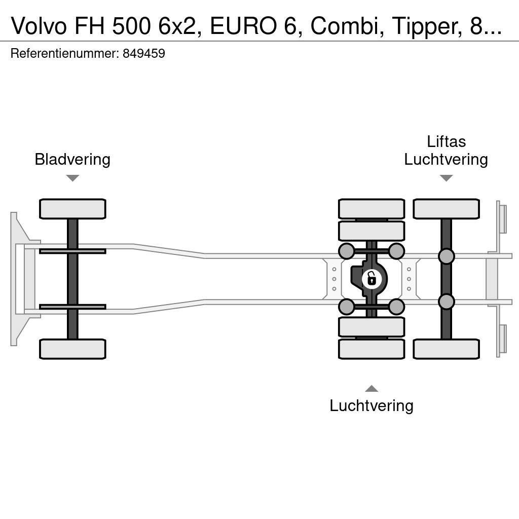 Volvo FH 500 6x2, EURO 6, Combi, Tipper, 84 M3 Sklápače
