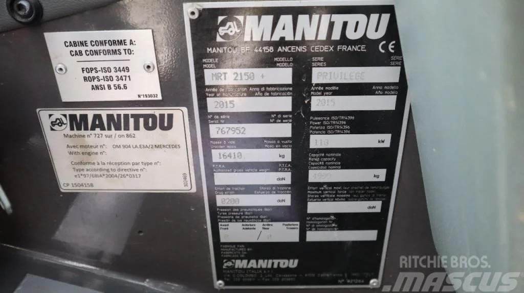 Manitou MRT 2150+ PRIVILEGE | FORKS | AIRCO Teleskopické manipulátory