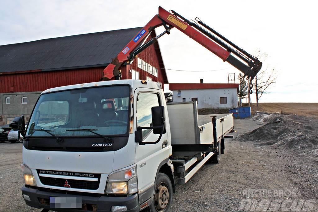 Mitsubishi Fuso CANTER *crane HMF 340 K3 *MANUAL *PLATFORM 6m Plošinové nákladné automobily/nákladné automobily so sklápacími bočnicami