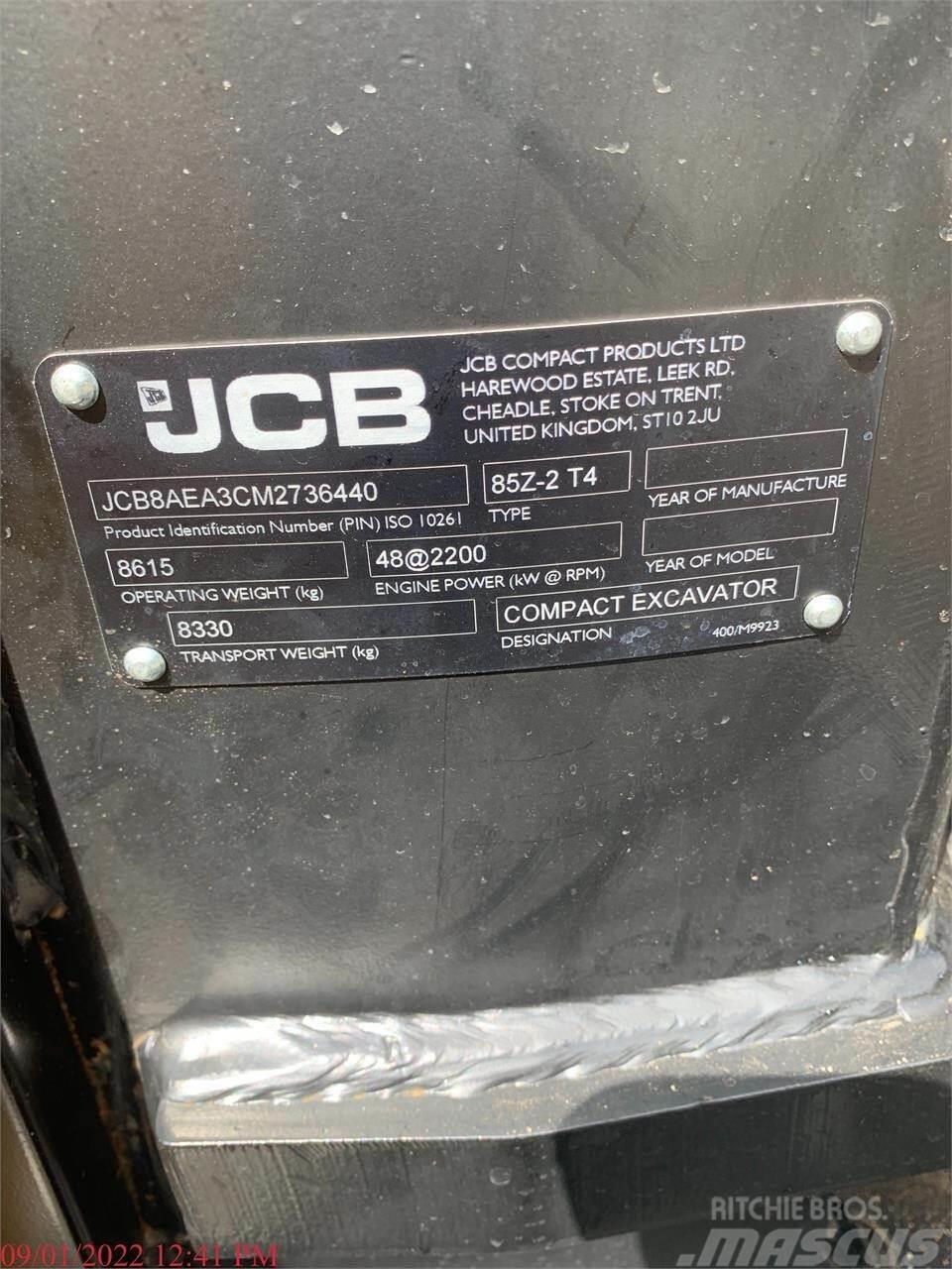 JCB 85Z-2 Pásové rýpadlá