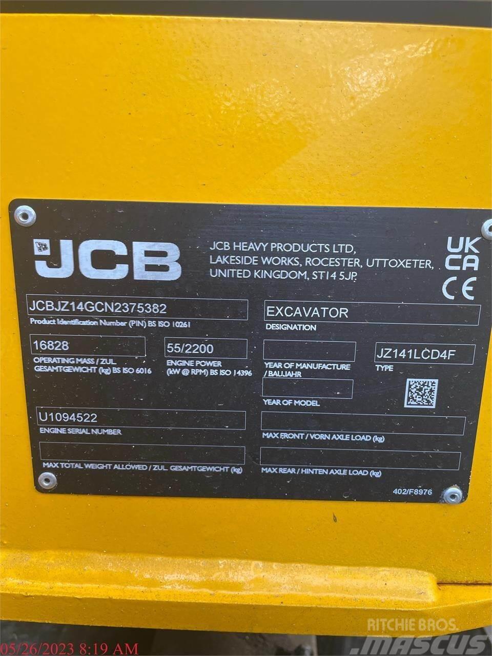 JCB JZ141 LC Pásové rýpadlá