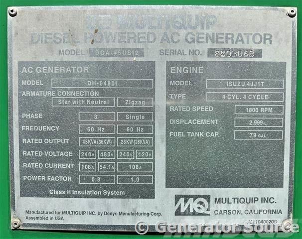 MultiQuip 36 kW - JUST ARRIVED Naftové generátory