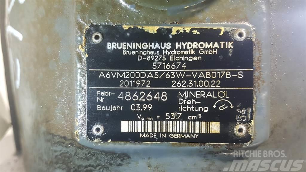 Brueninghaus Hydromatik A6VM200DA5/63W - Drive motor/Fahrmotor/Rijmotor Hydraulika