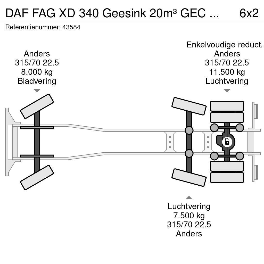 DAF FAG XD 340 Geesink 20m³ GEC Welvaarts weegsysteem Smetiarske vozidlá