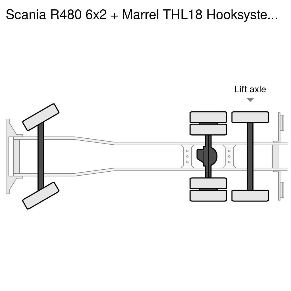 Scania R480 6x2 + Marrel THL18 Hooksystem (euro 5) Hákový nosič kontajnerov