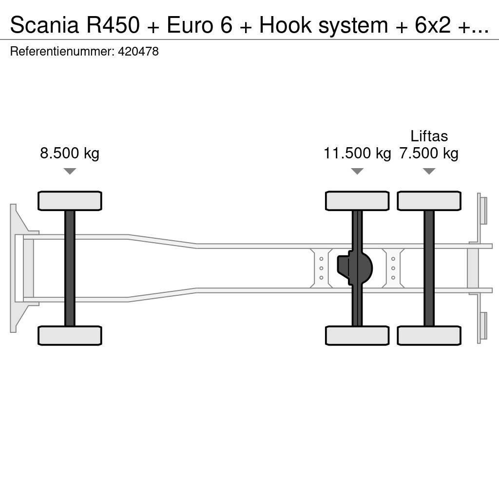 Scania R450 + Euro 6 + Hook system + 6x2 + Discounted fro Hákový nosič kontajnerov