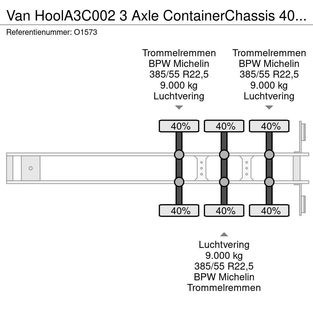 Van Hool A3C002 3 Axle ContainerChassis 40/45FT - Galvinise Kontajnerové návesy