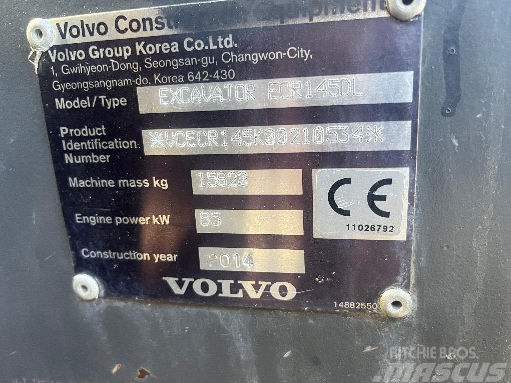 Volvo ECR 145 D / Engcon, Kauha, Rasvari, Uudet ketjut Pásové rýpadlá