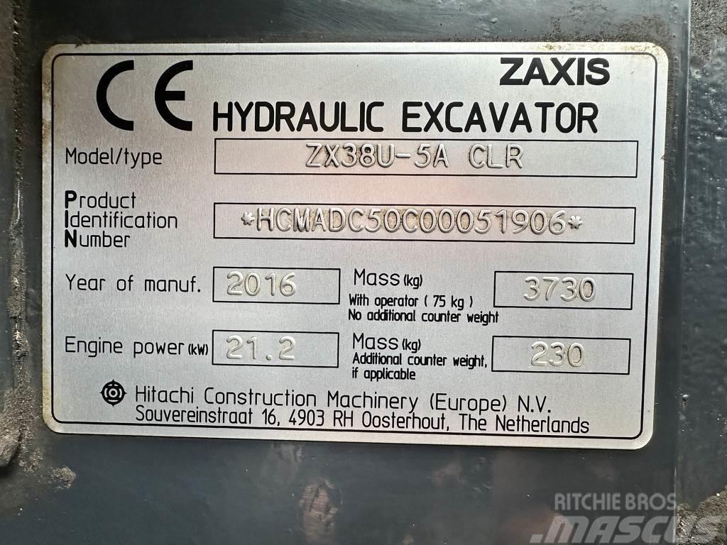 Hitachi ZX38U-5A Pásové rýpadlá