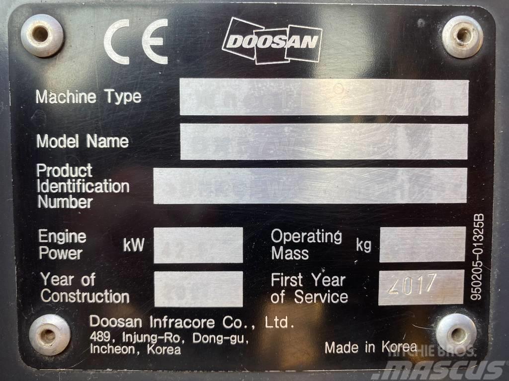 Doosan DX 57 W-5 Kolesové rýpadlá