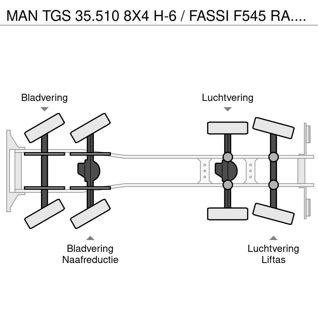 MAN TGS 35.510 8X4 H-6 / FASSI F545 RA.2.27 + FLY JIB Hákový nosič kontajnerov