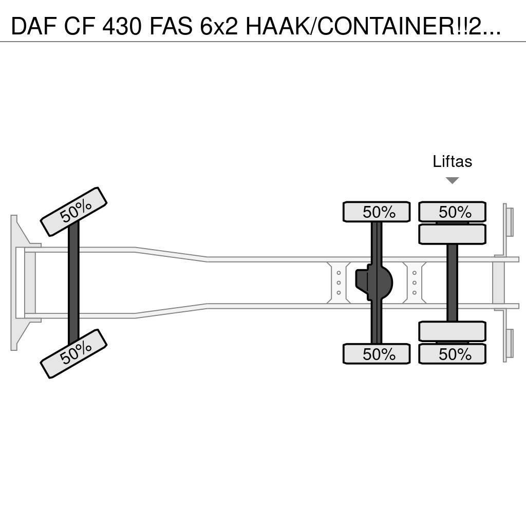 DAF CF 430 FAS 6x2 HAAK/CONTAINER!!2019!!82dkm!! Hákový nosič kontajnerov