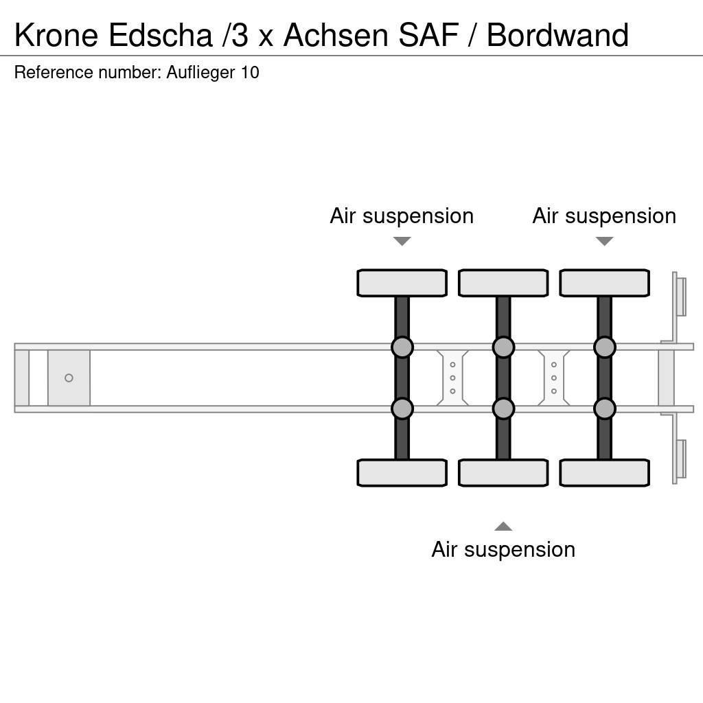 Krone Edscha /3 x Achsen SAF / Bordwand Plachtové návesy