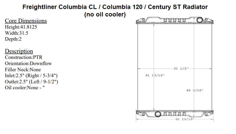 Freightliner Columbia Radiátory
