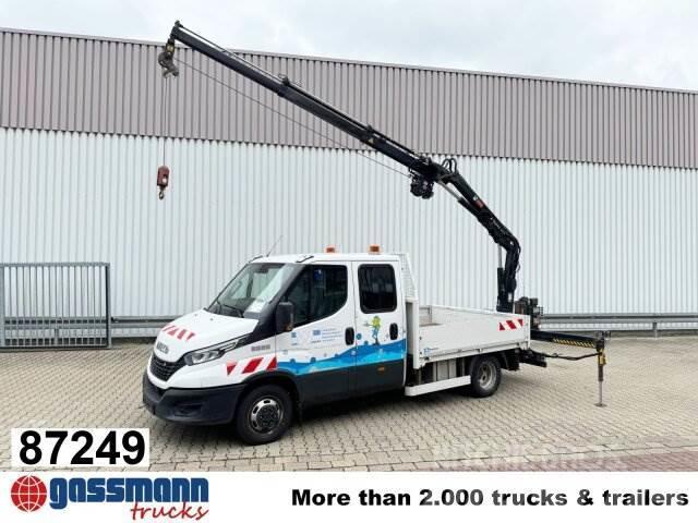 Iveco Daily 50C18 4x2 Doka mit Heckkran Hiab X-HiDuo 046 Plošinové nákladné automobily/nákladné automobily so sklápacími bočnicami