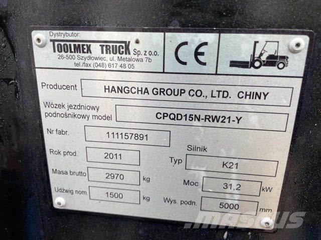 Hangcha 15N stapler,vin 891 LPG vozíky