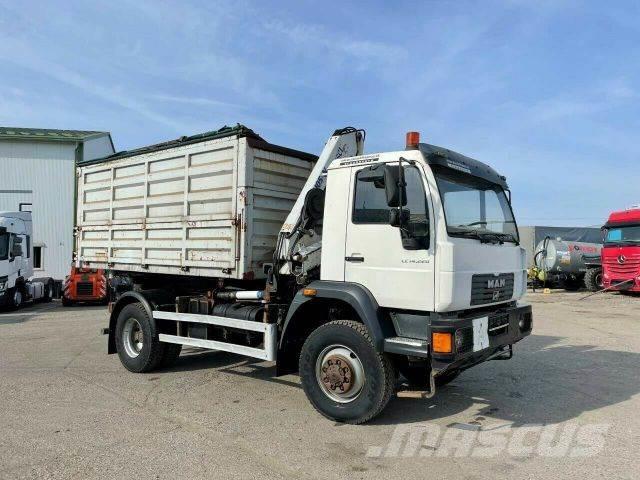 MAN 14.225 threesided kipper with crane 4x4 vin 279 Sklápače