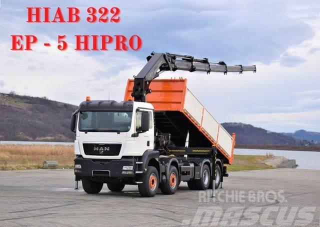 MAN TGS 35.440 * HIAB 322 EP-5HIPRO+FUNK / 8x4! Autožeriavy, hydraulické ruky