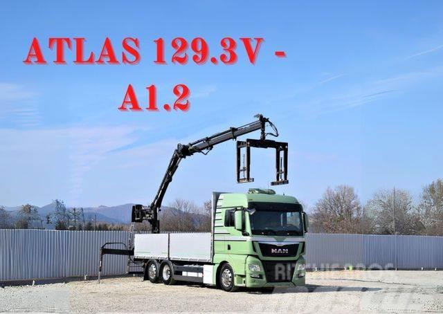 MAN TGX 26.440 Pritsche 6,60 m* ATLAS 129.3V-A1.2 Autožeriavy, hydraulické ruky
