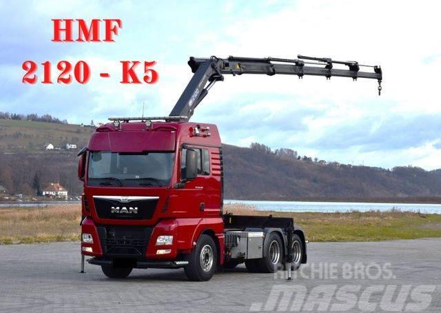 MAN TGX 28.480 Sattelzugmaschine + HMF 2120 K5/FUNK Autožeriavy, hydraulické ruky