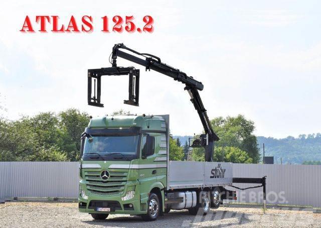 Mercedes-Benz Actros 2545 Pritsche 6,60m + ATLAS 125.2 Autožeriavy, hydraulické ruky