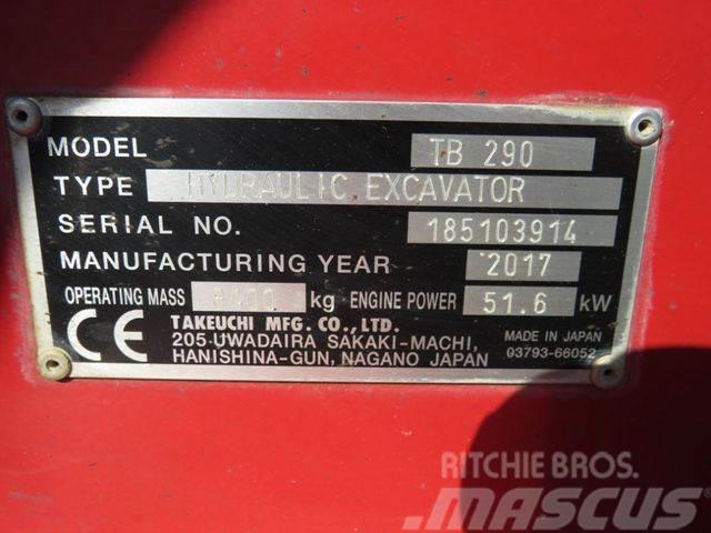 Takeuchi TB 290 Minibagger Powertilt+Löffel nur 2041,5h Mini rýpadlá < 7t