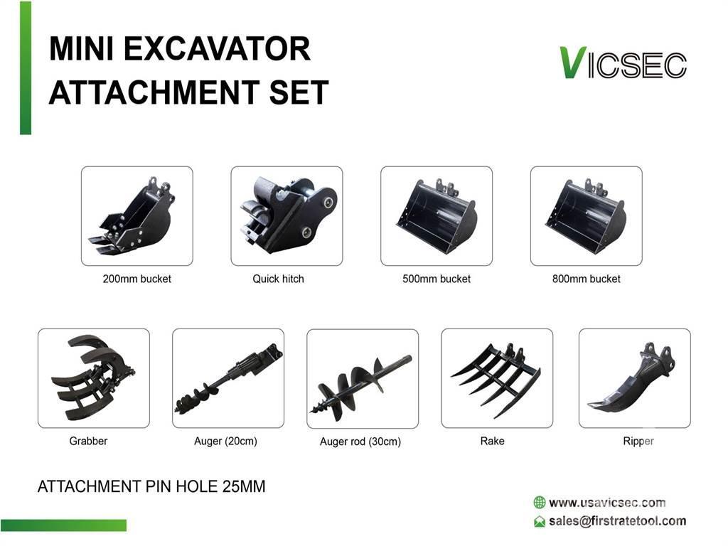  VICSEC Quantity of (9) Excavator Attac ... Ďalšie komponenty