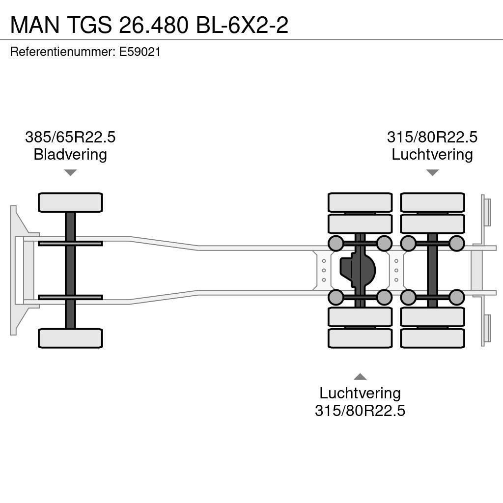 MAN TGS 26.480 BL-6X2-2 Nosiče kontajnerov/Prepravníky kontajnerov