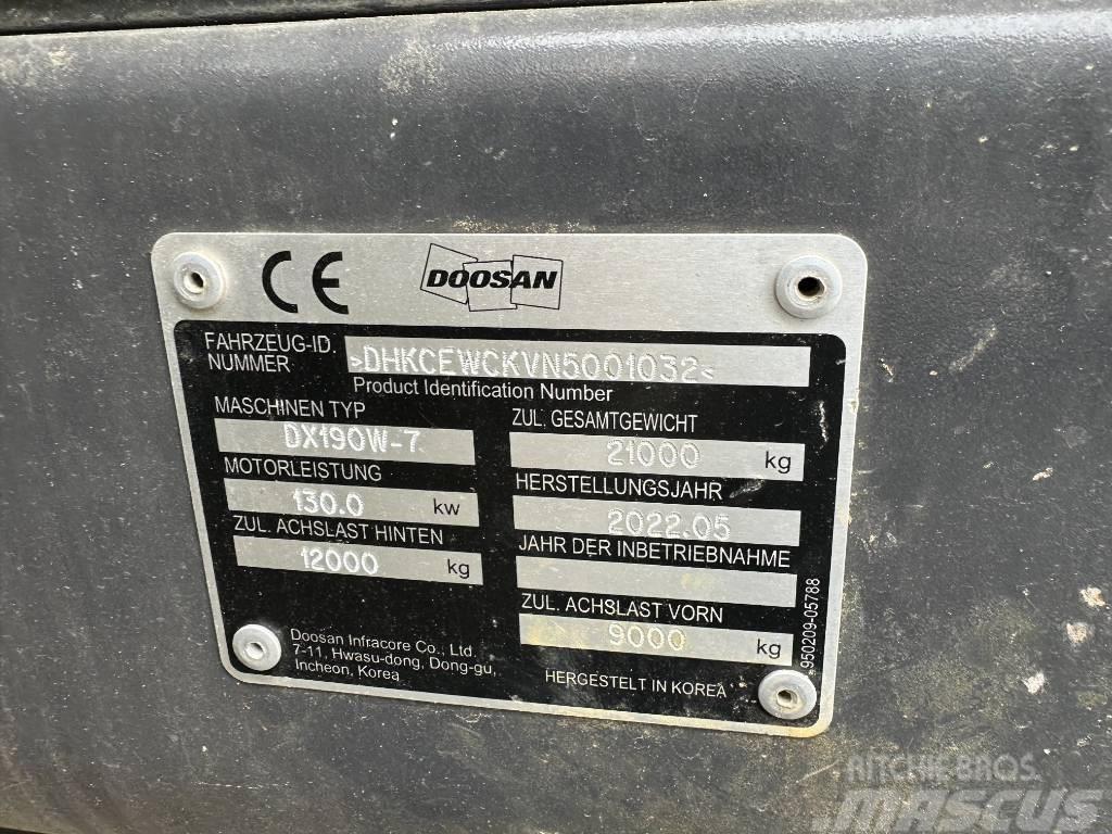 Doosan DX 190 W-7 Kolesové rýpadlá