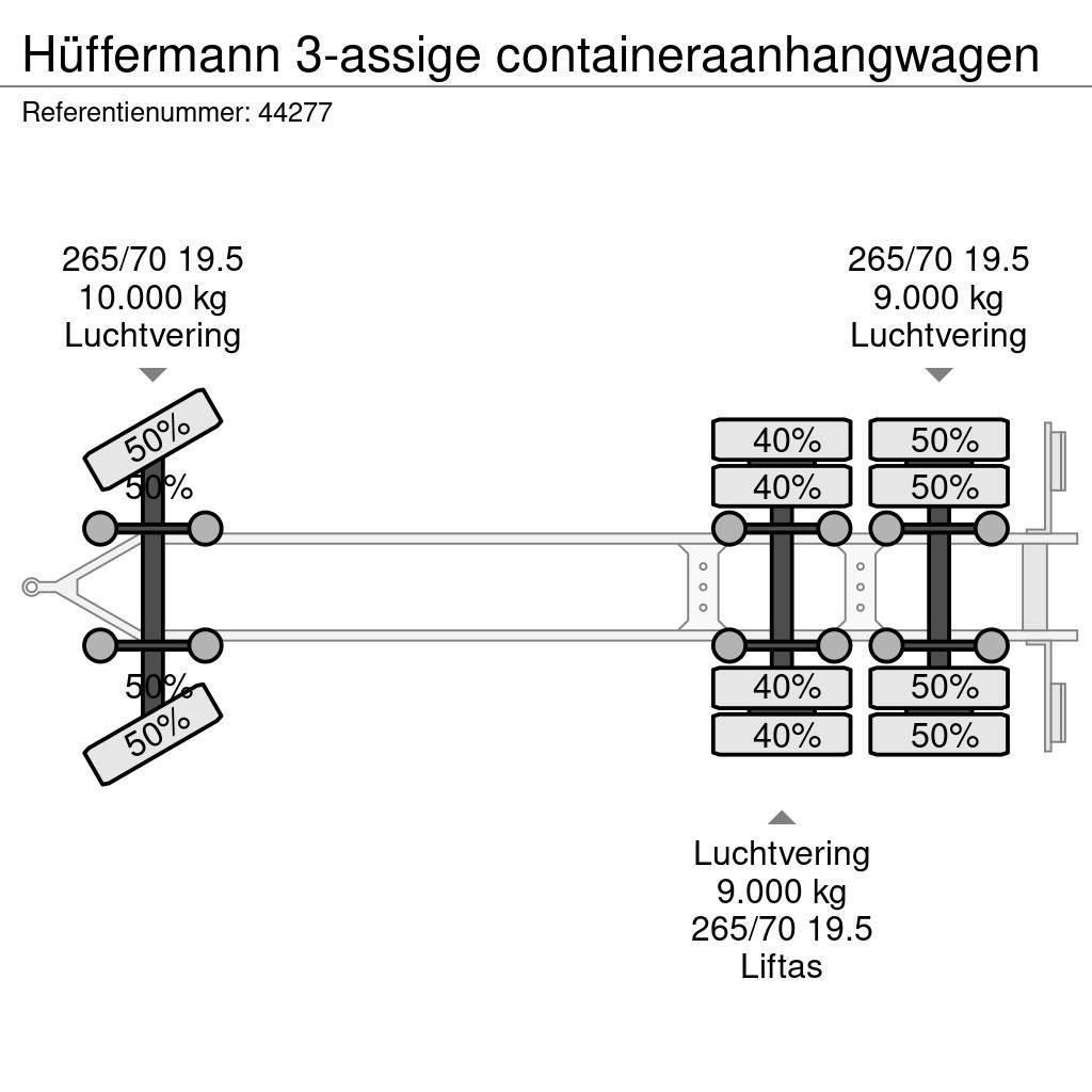 Hüffermann 3-assige containeraanhangwagen Kontajnerové prívesy