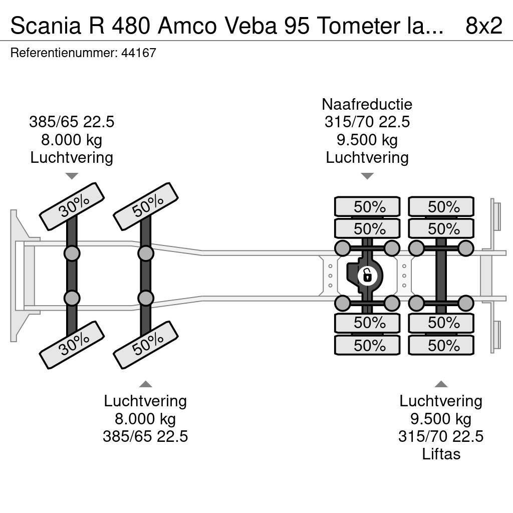 Scania R 480 Amco Veba 95 Tometer laadkraan + Fly-Jib Univerzálne terénne žeriavy