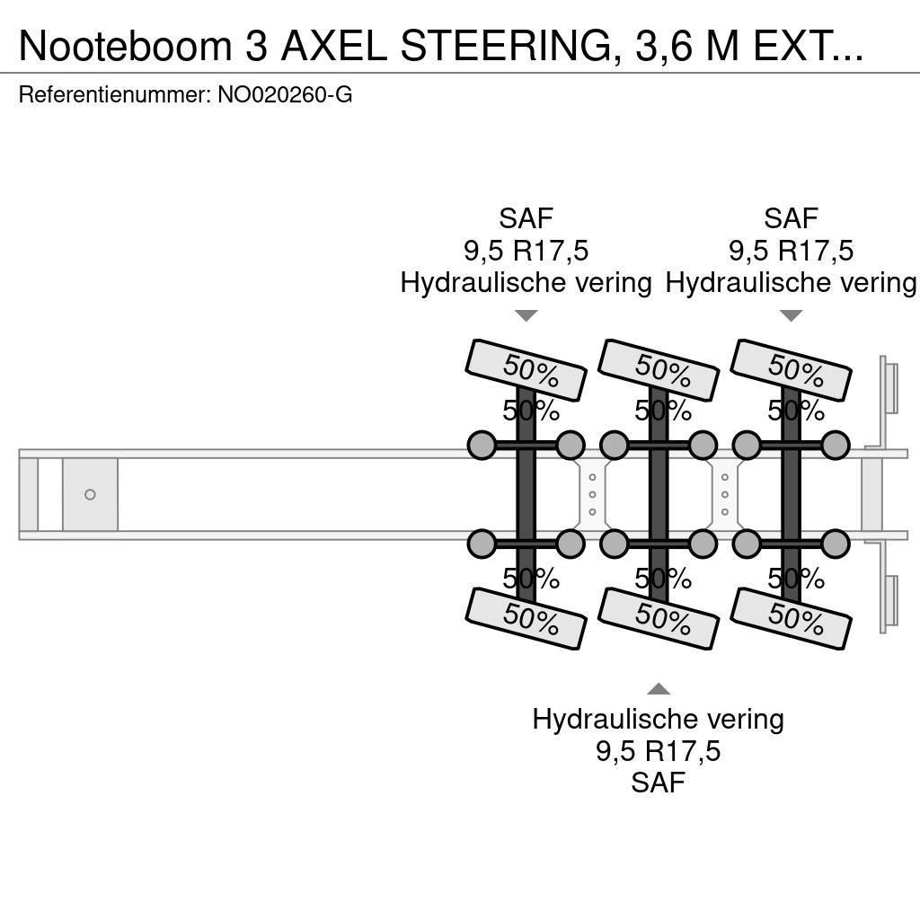 Nooteboom 3 AXEL STEERING, 3,6 M EXTENDABLE Podvalníkové návesy