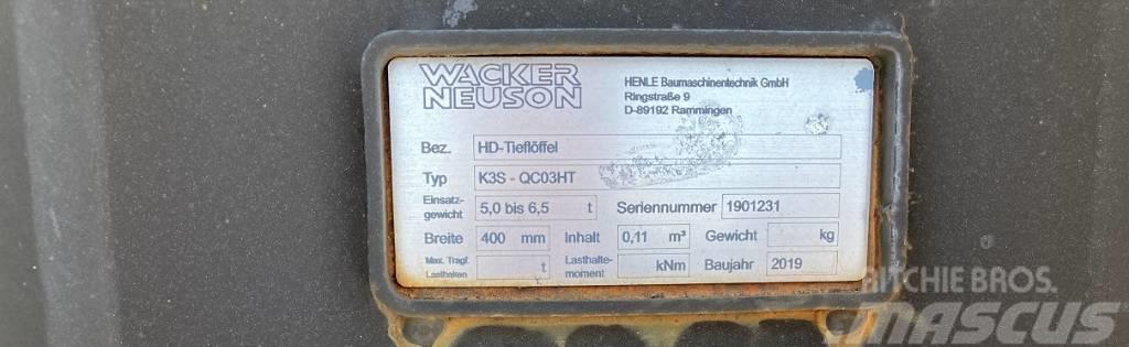 Wacker Neuson Tieflöffel 400mm QC03HT Heavy Duty Drviace lopaty