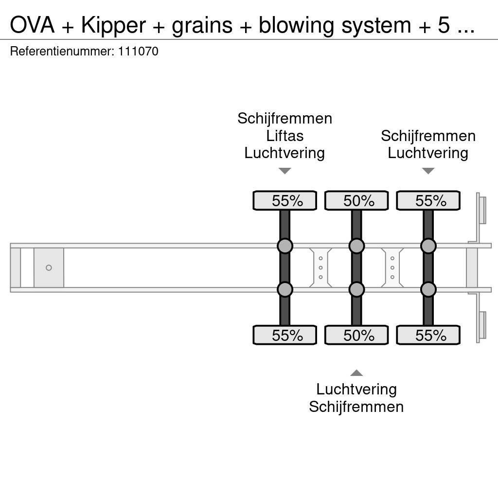 OVA + Kipper + grains + blowing system + 5 compartimen Sklápacie návesy