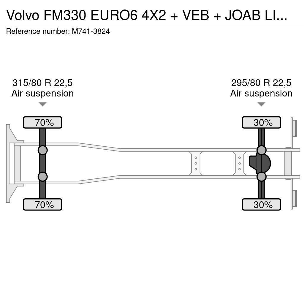 Volvo FM330 EURO6 4X2 + VEB + JOAB LIFT/EXTENDABLE + FUL Ramenové nosiče kontajnerov