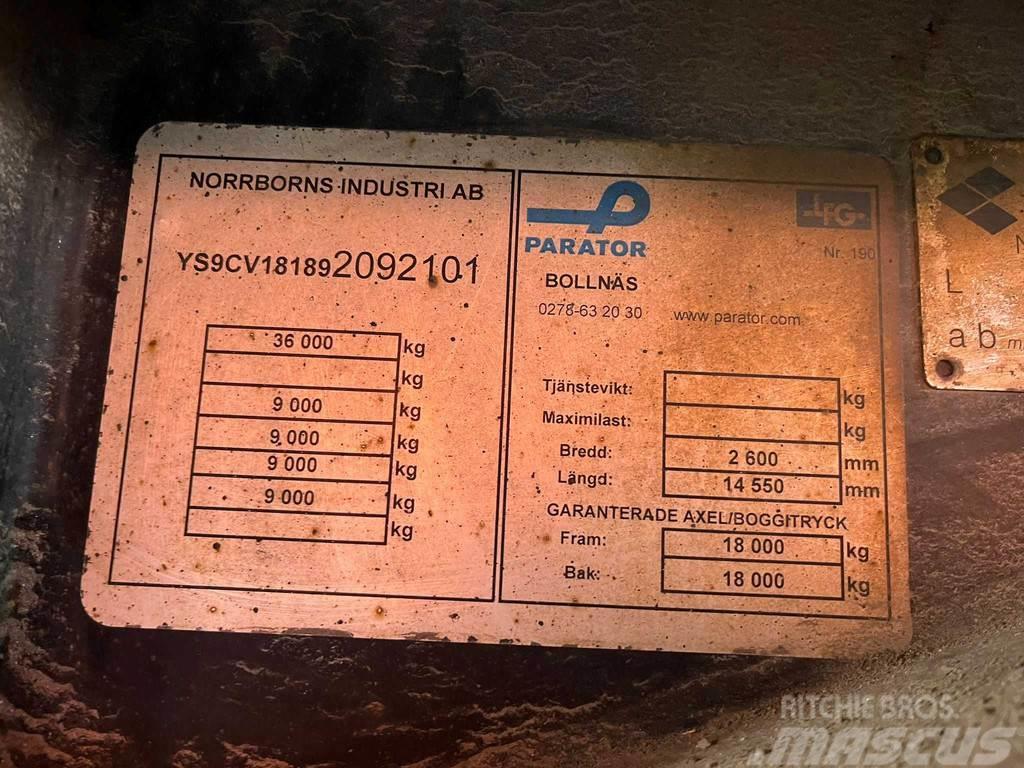 Parator CV 18-18 VECTOR 1850 / BOX L=12332 mm Chladiarenské prívesy