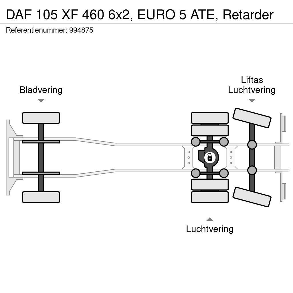DAF 105 XF 460 6x2, EURO 5 ATE, Retarder Nákladné vozidlá bez nadstavby