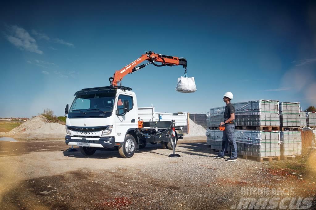 Fuso eCanter ellastbil 8,55 ton brädgårdsbil Plošinové nákladné automobily/nákladné automobily so sklápacími bočnicami