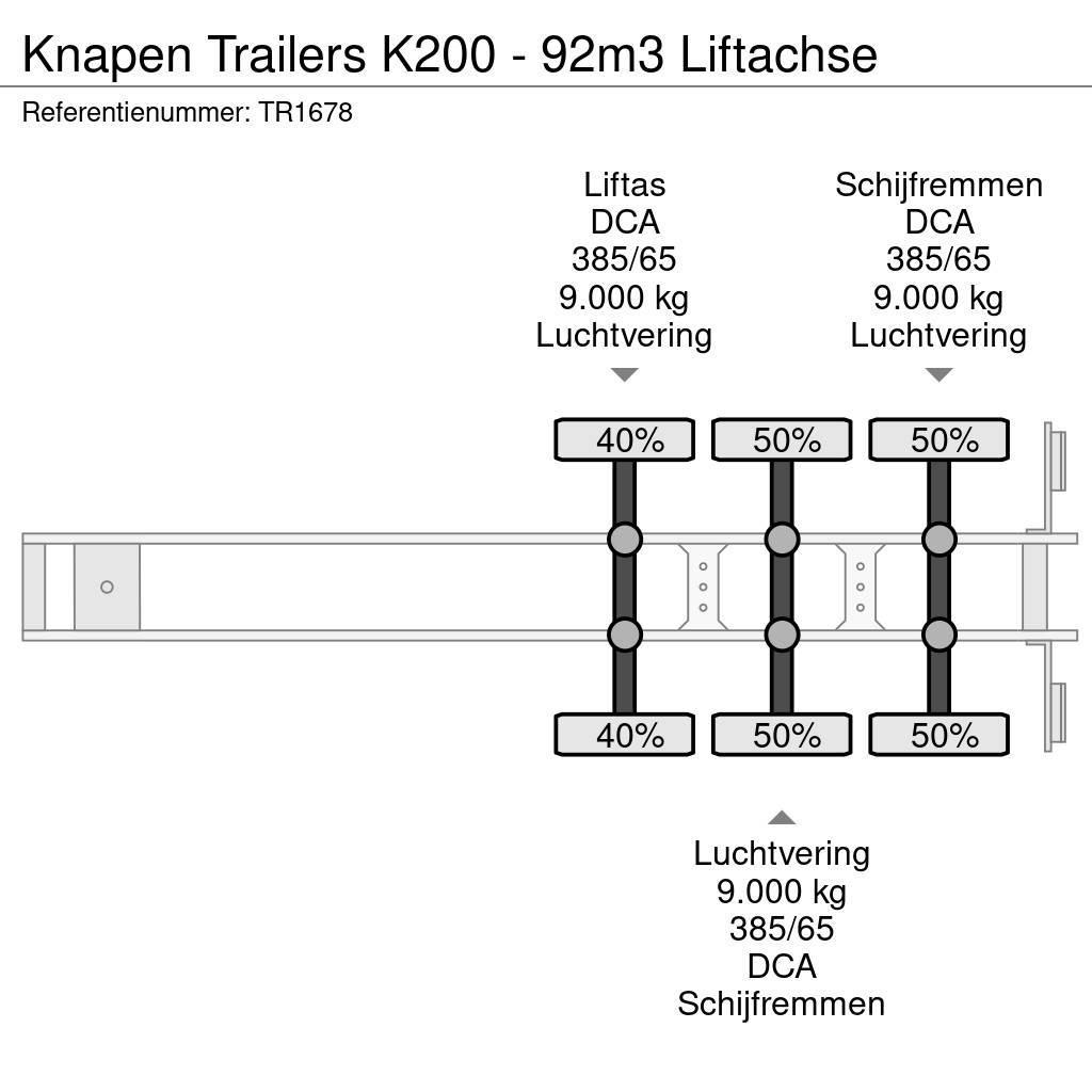 Knapen Trailers K200 - 92m3 Liftachse Návesy s pohyblivou podlahou