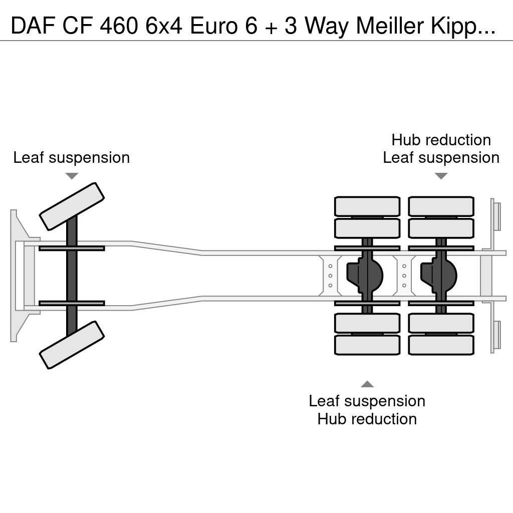 DAF CF 460 6x4 Euro 6 + 3 Way Meiller Kipper (Bordmati Sklápače