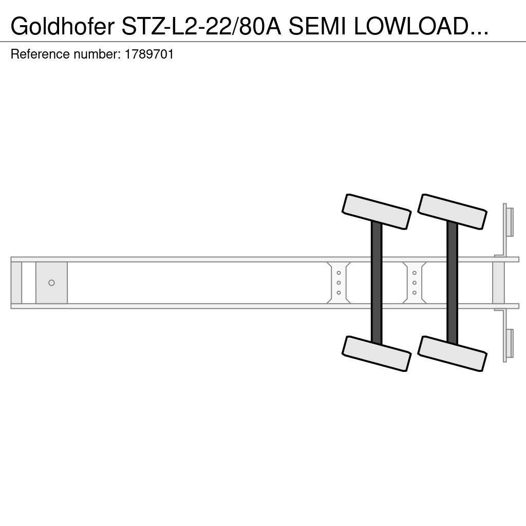 Goldhofer STZ-L2-22/80A SEMI LOWLOADER/DIEPLADER/TIEFLADER Podvalníkové návesy