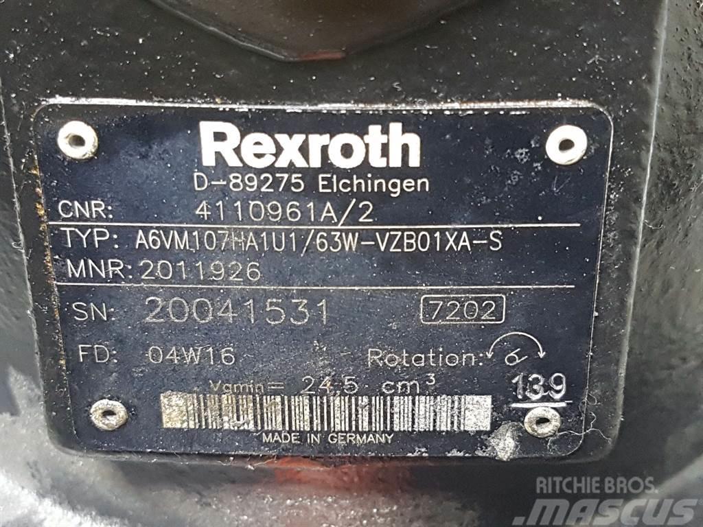 Ahlmann AS50-4110961A-Rexroth A6VM107HA1U1/63W-Drive motor Hydraulika