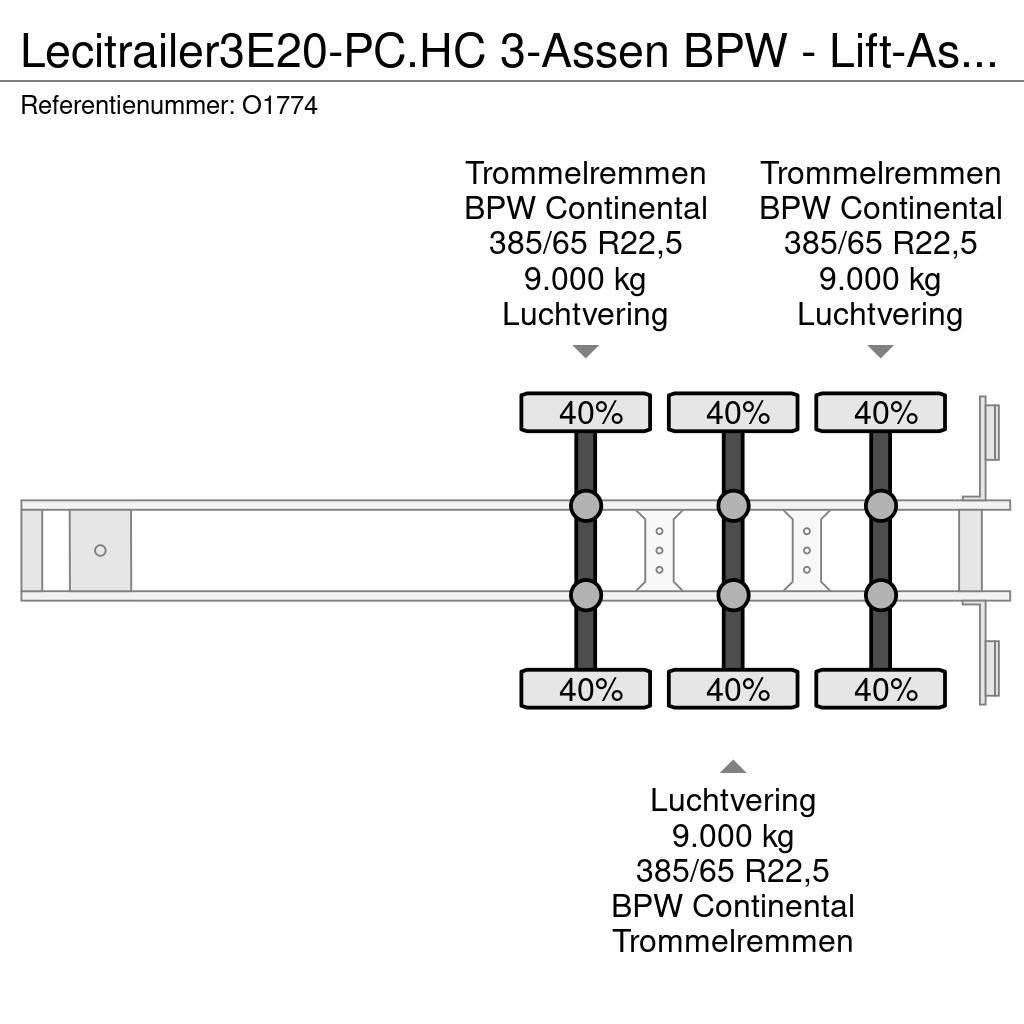 Lecitrailer 3E20-PC.HC 3-Assen BPW - Lift-As - 4800kg - 1x 20F Kontajnerové návesy