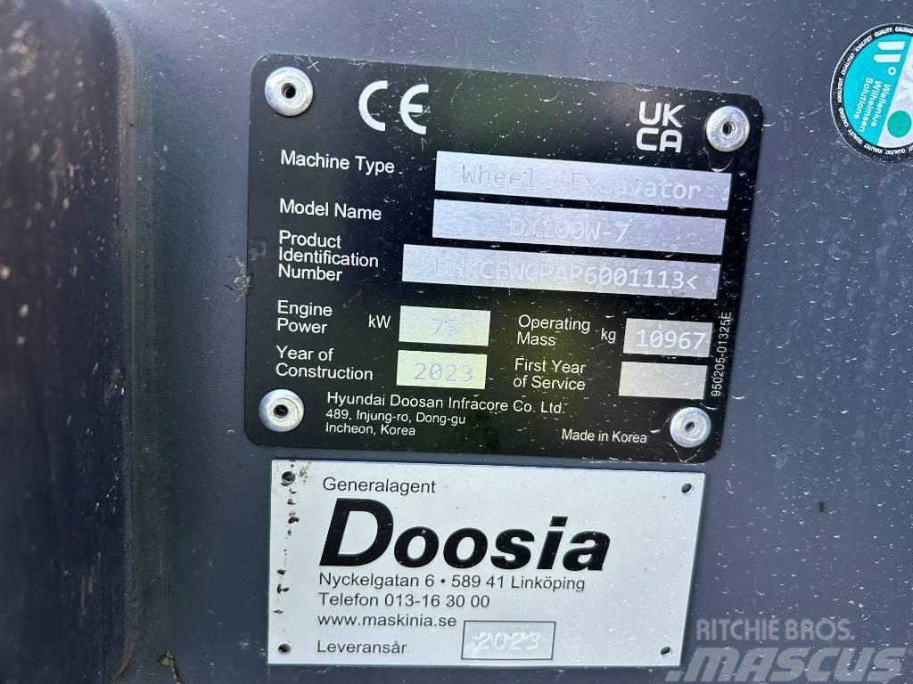 Doosan DX100W-7 Kolesové rýpadlá