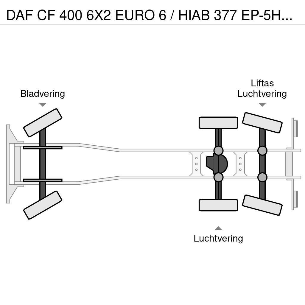 DAF CF 400 6X2 EURO 6 / HIAB 377 EP-5HIPRO / 37 T/M KR Univerzálne terénne žeriavy