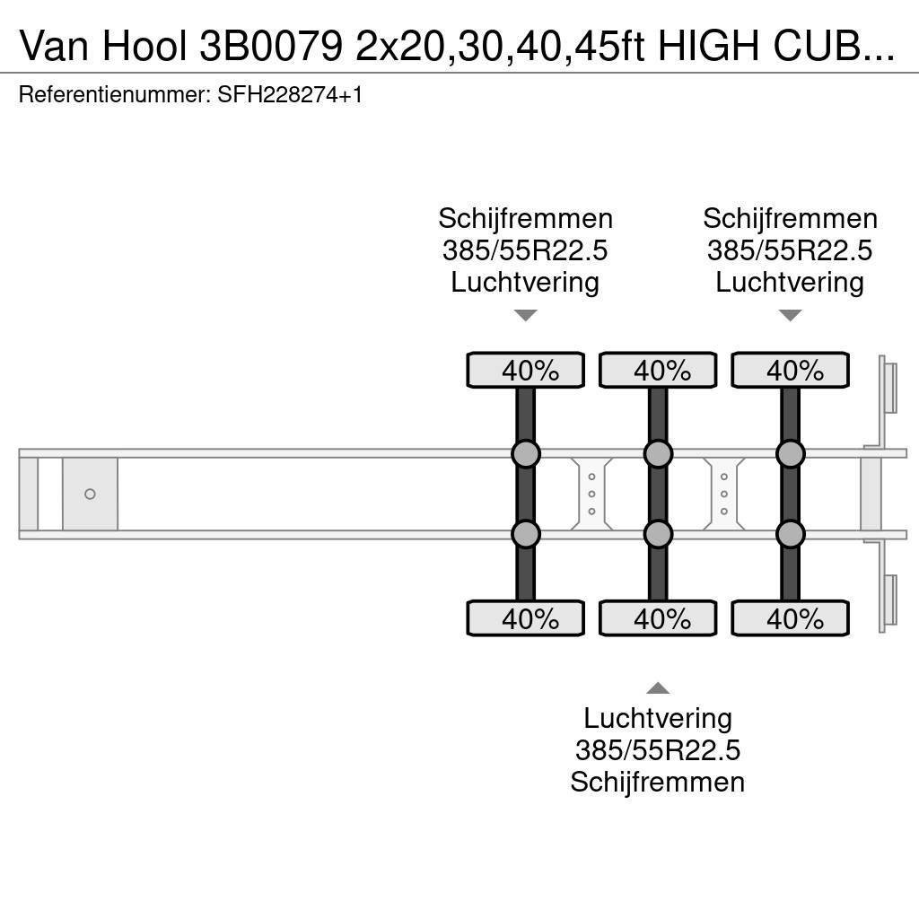 Van Hool 3B0079 2x20,30,40,45ft HIGH CUBE 'CENTRAL FRAME' Kontajnerové návesy
