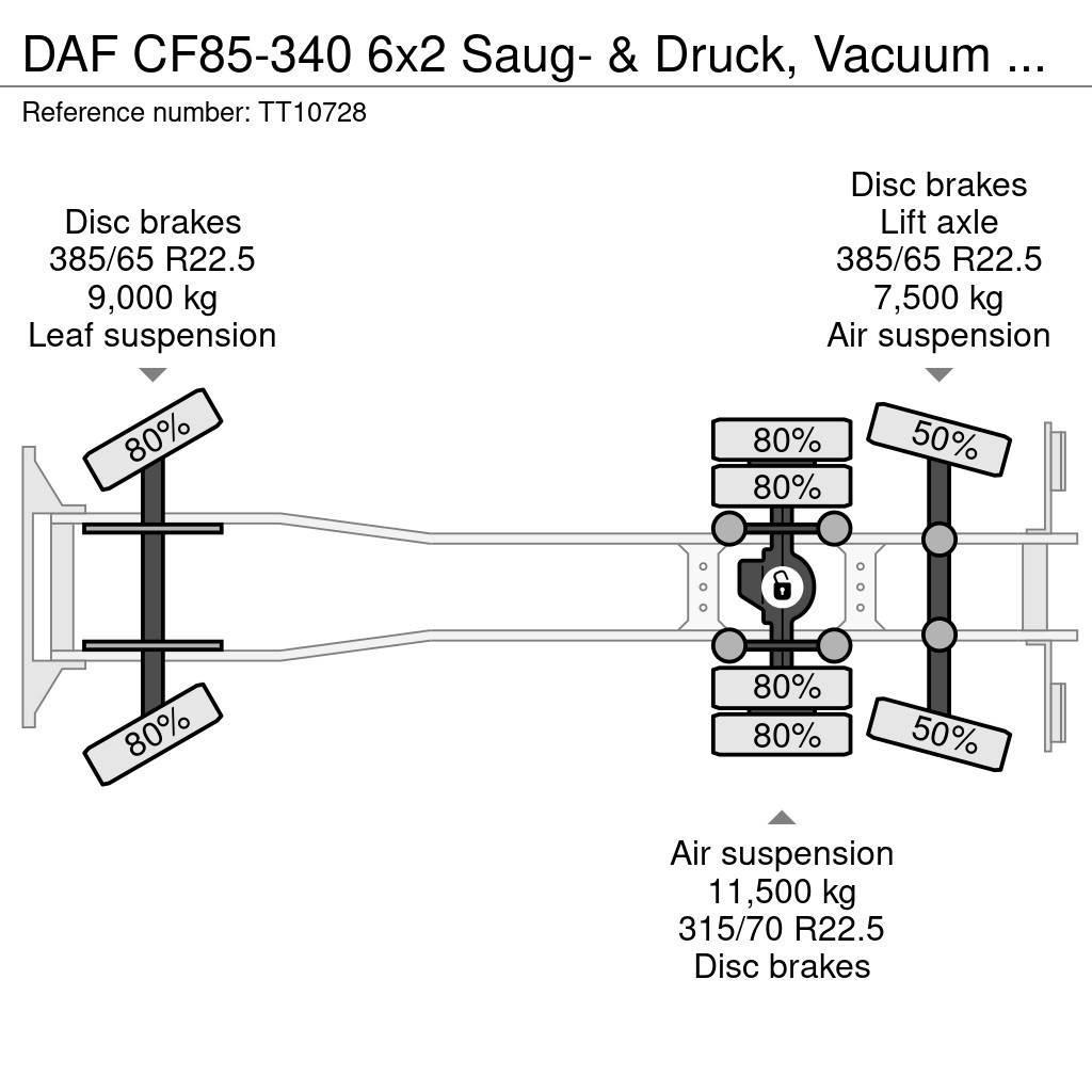 DAF CF85-340 6x2 Saug- & Druck, Vacuum 15.5 M3 NO Pump Cisternové nákladné vozidlá