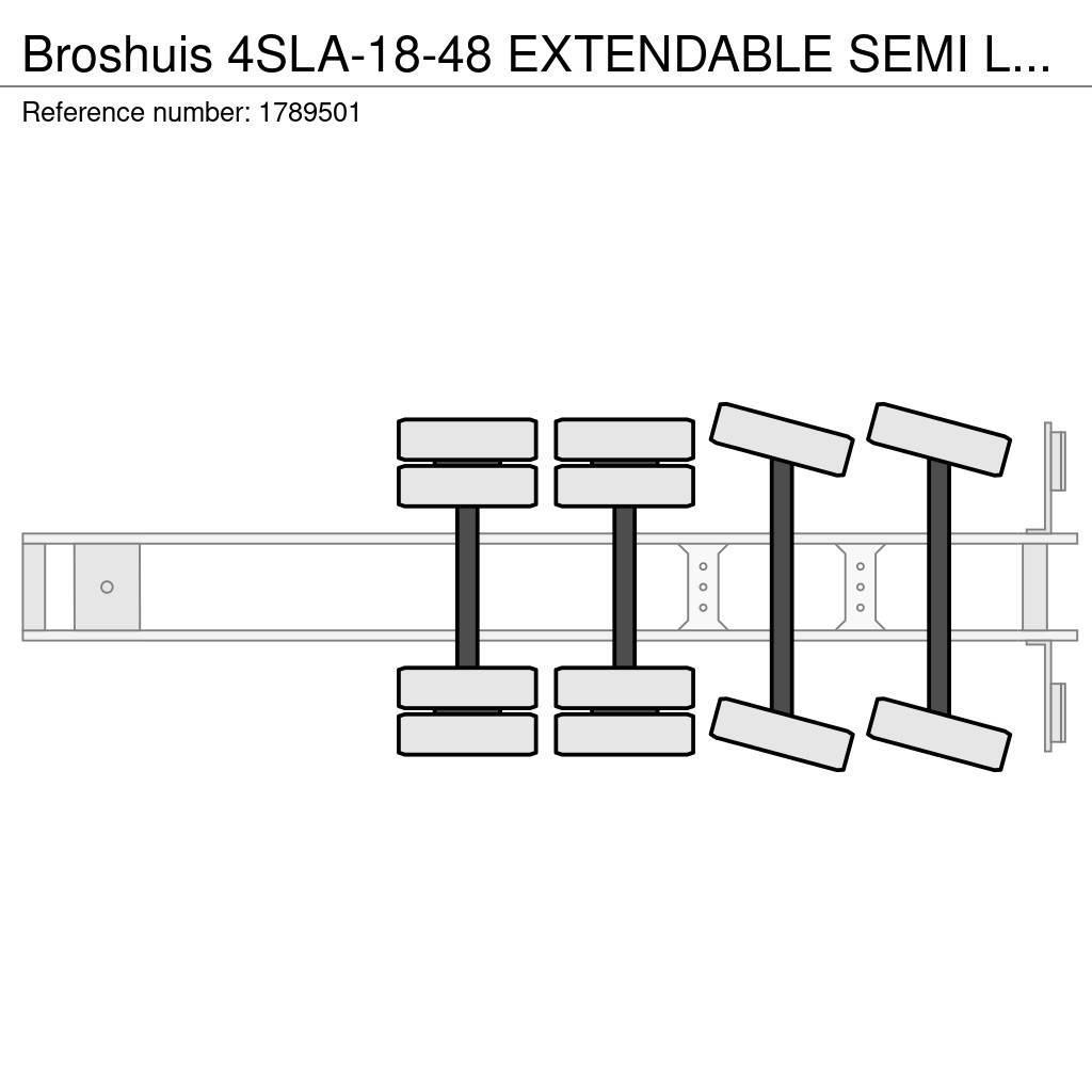 Broshuis 4SLA-18-48 EXTENDABLE SEMI LOWLOADER/DIEPLADER/TIE Podvalníkové návesy